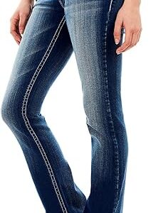 WallFlower Luscious Curvy Bootcut Jeans for Women Mid-Rise Insta Stretch Denim in Petite, Midsize, Plus Size, Juniors Jeans